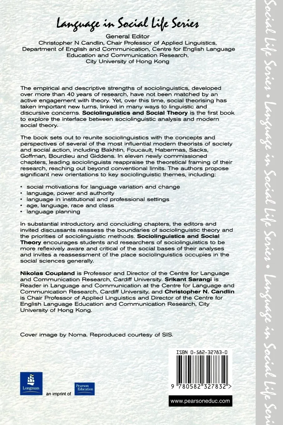 Rückseite: 9780582327832 | Sociolinguistics and Social Theory | Nikolas Coupland (u. a.) | Buch