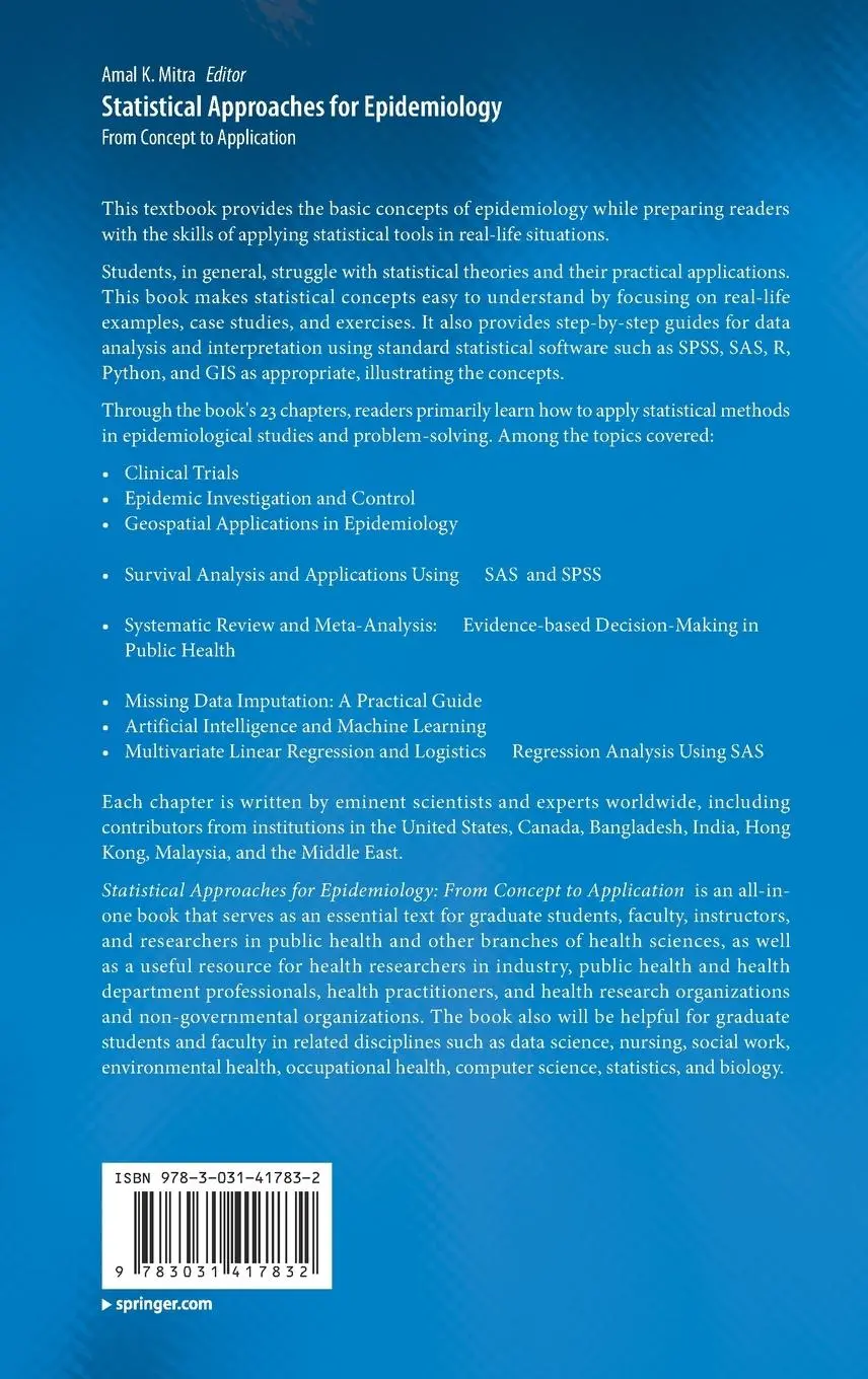 Rückseite: 9783031417832 | Statistical Approaches for Epidemiology | From Concept to Application