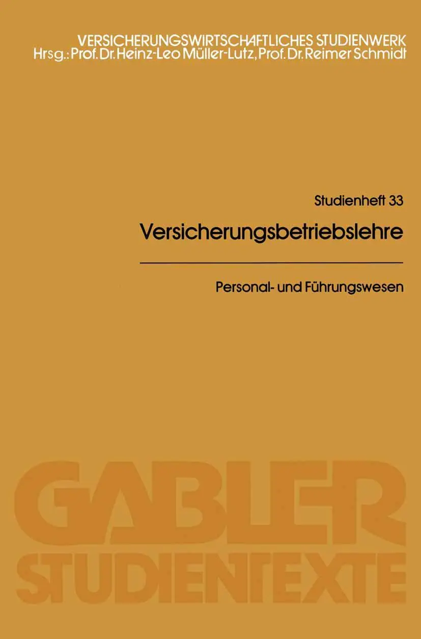Cover: 9783409007832 | Personal- und Führungswesen | Hans Schreiber | Taschenbuch | 36 S.