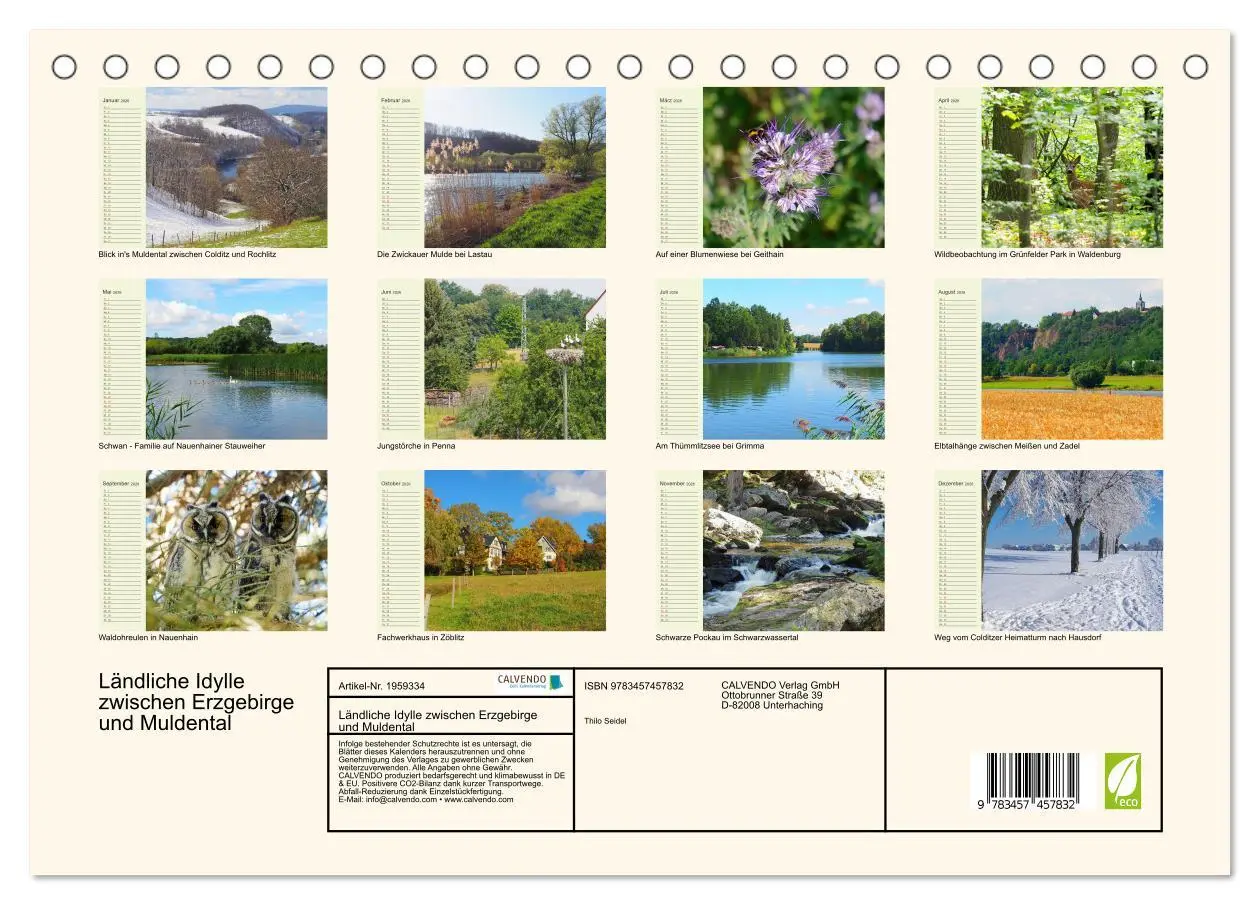 Bild: 9783457457832 | Ländliche Idylle zwischen Erzgebirge und Muldental (Tischkalender...