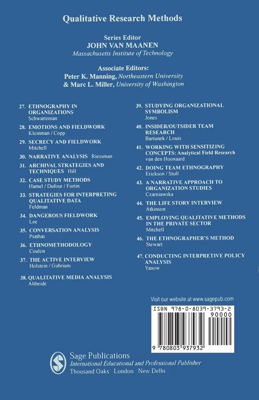 Rückseite: 9780803937932 | Writing Up Qualitative Research | Harry F. Wolcott | Taschenbuch