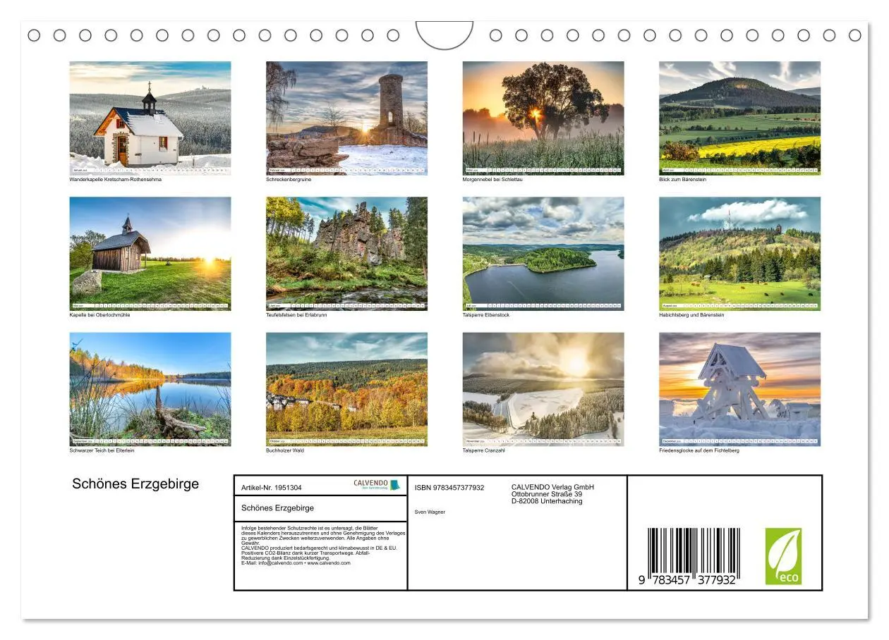 Bild: 9783457377932 | Schönes Erzgebirge (Wandkalender 2026 DIN A4 quer), CALVENDO...