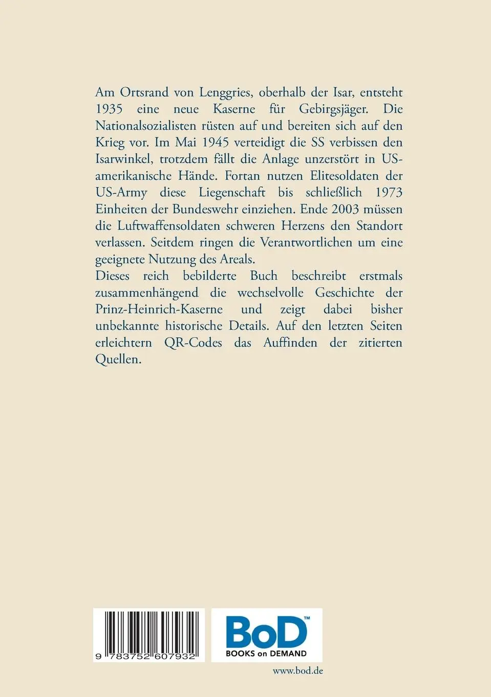 Rückseite: 9783752607932 | Die Prinz-Heinrich-Kaserne in Lenggries | Robert J. Huber | Buch
