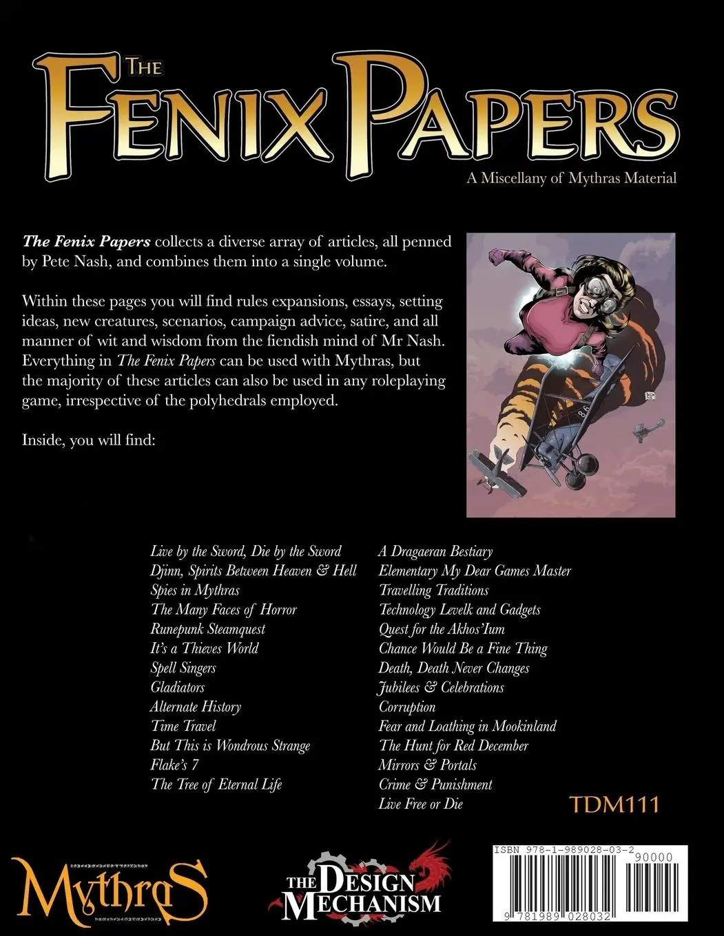Rückseite: 9781989028032 | The Fenix Papers TDM111 | Pete Nash | Taschenbuch | Englisch | 2018