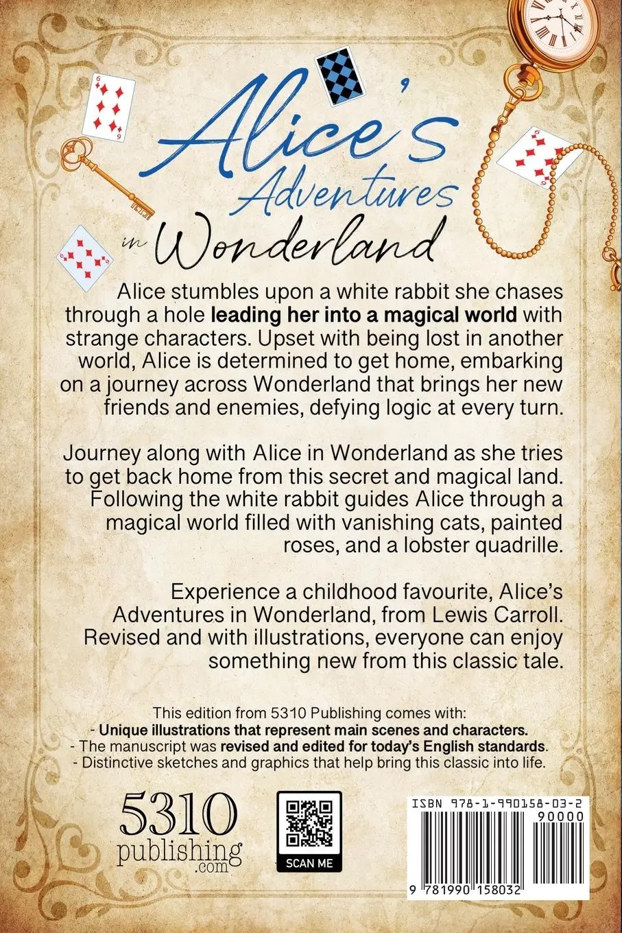 Rückseite: 9781990158032 | Alice's Adventures in Wonderland (Revised and Illustrated) | Carroll