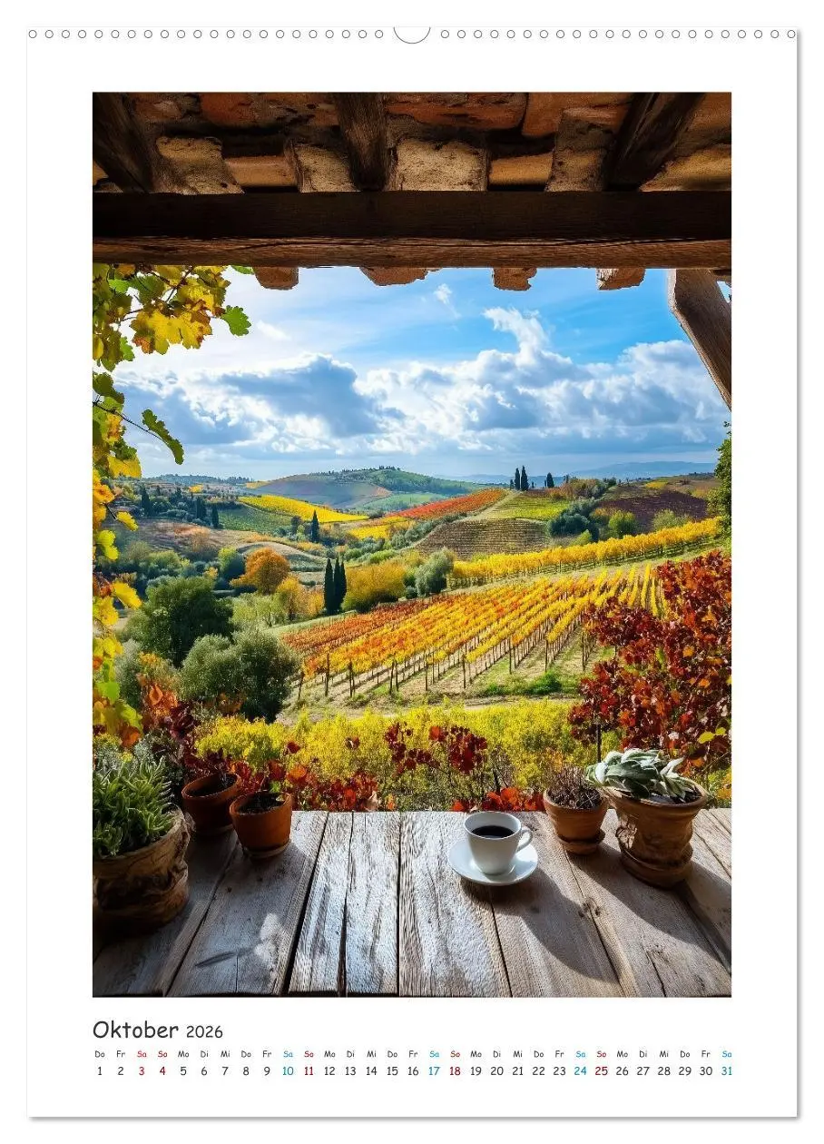Bild: 9783457268032 | Unter der Sonne der Toskana (hochwertiger Premium Wandkalender 2026...