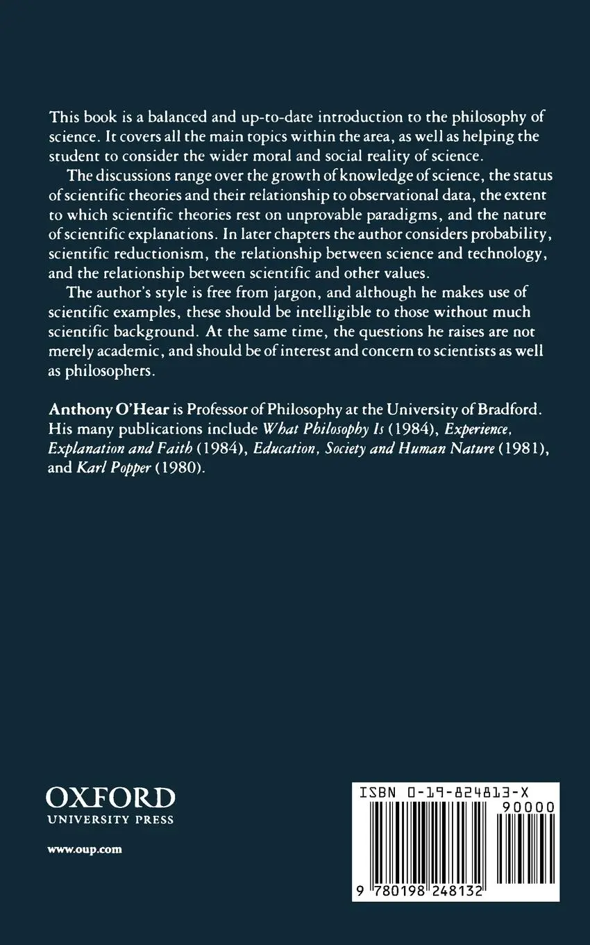 Rückseite: 9780198248132 | An Introduction to the Philosophy of Science | Anthony O'Hear | Buch