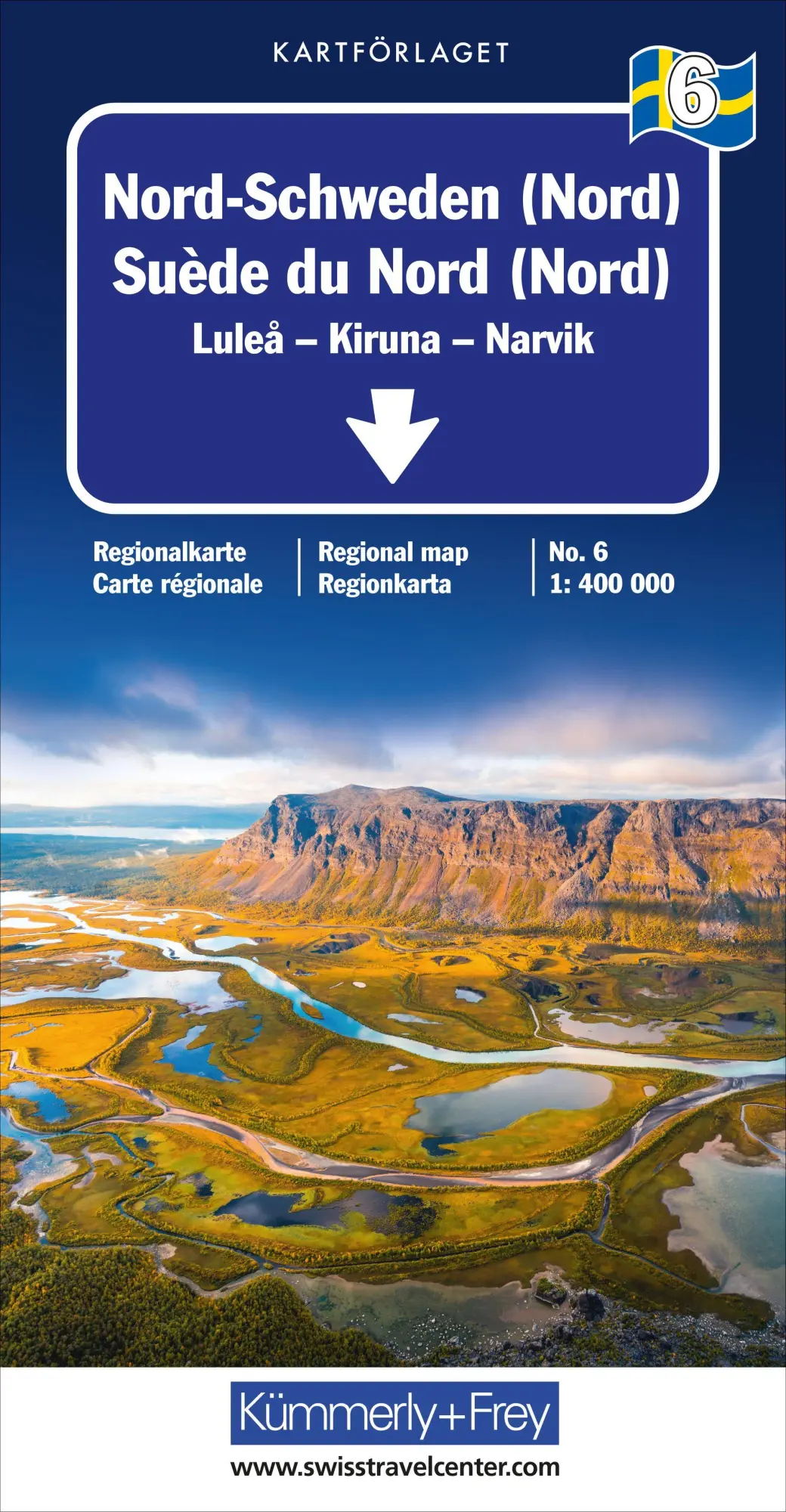 Cover: 9783259018132 | Kümmerly+Frey Regional-Strassenkarte 6 Nord-Schweden (Nord) 1:400.000