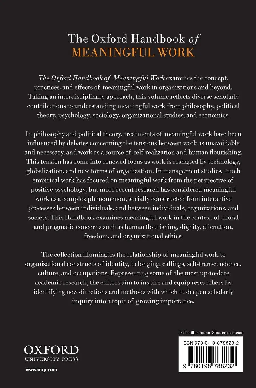 Rückseite: 9780198788232 | Oxford Handbook of Meaningful Work | Ruth Yeoman (u. a.) | Buch | 2019