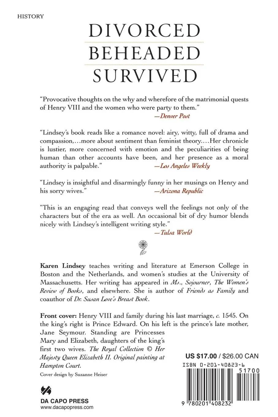 Rückseite: 9780201408232 | Divorced, Beheaded, Survived | Karen Lindsey | Taschenbuch | Englisch