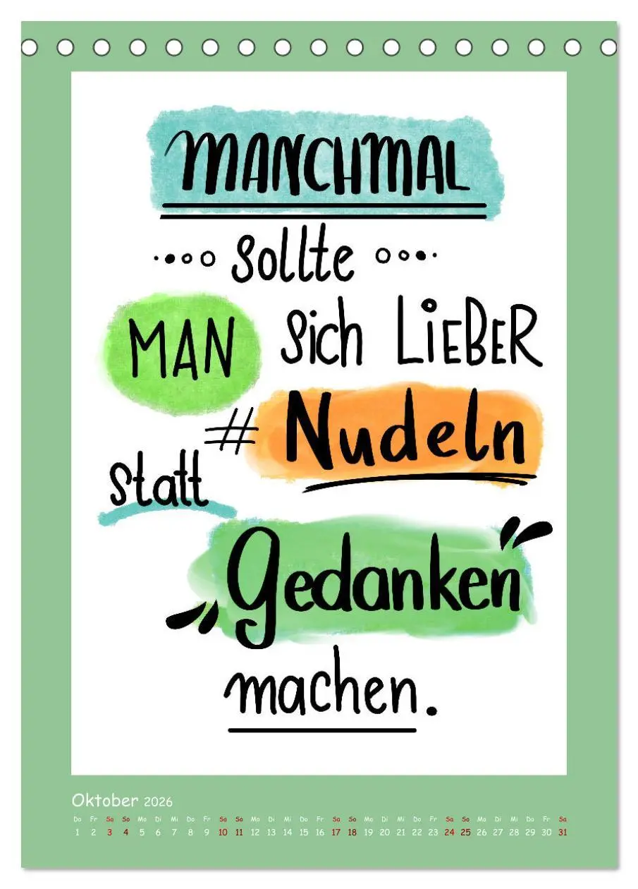 Bild: 9783516268232 | Nachgedacht-Sprüche und Zitate (Tischkalender 2026 DIN A5 hoch),...