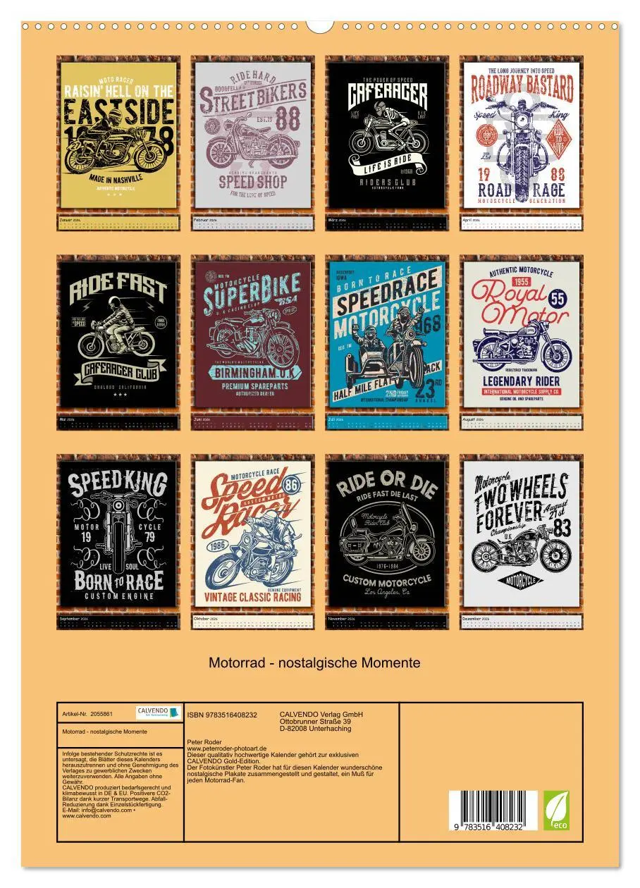 Bild: 9783516408232 | Motorrad - nostalgische Momente (hochwertiger Premium Wandkalender...