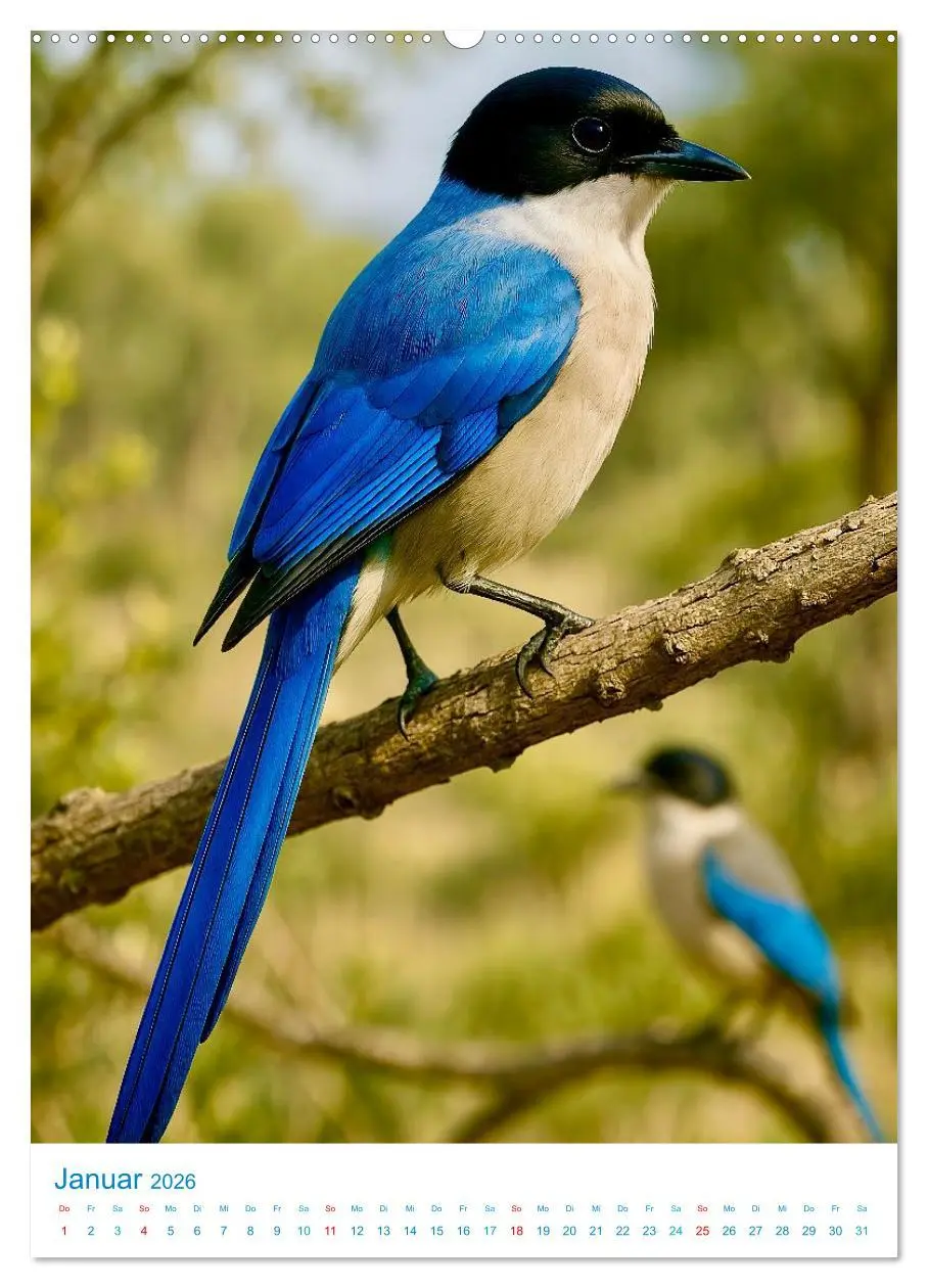 Bild: 9783516648232 | Blaue Vögel (hochwertiger Premium Wandkalender 2026 DIN A2 hoch),...