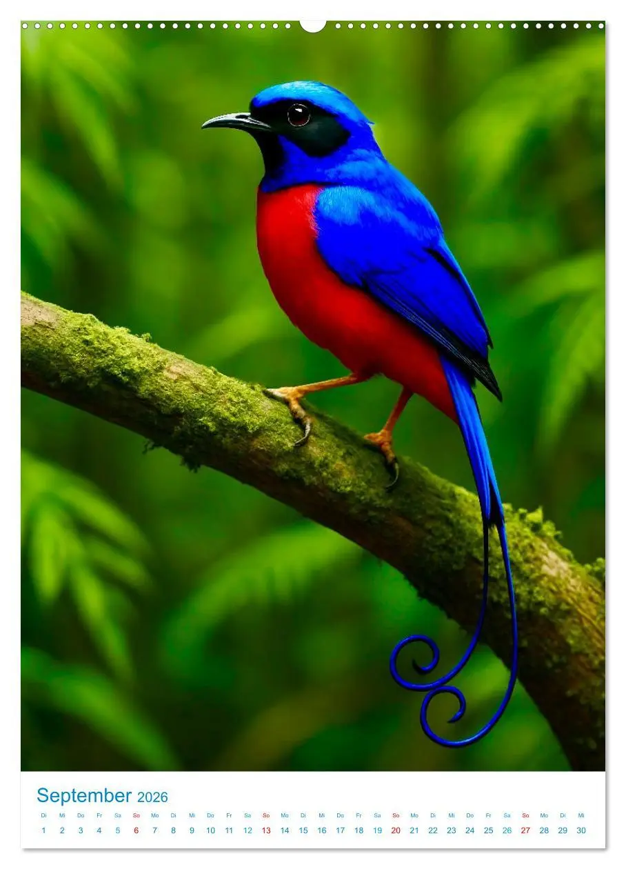 Bild: 9783516648232 | Blaue Vögel (hochwertiger Premium Wandkalender 2026 DIN A2 hoch),...