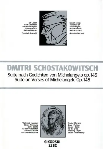 Cover: 9790003018232 | Suite Su Versi Di Michelangelo Op. 145 | Dimitri Shostakovich | Buch