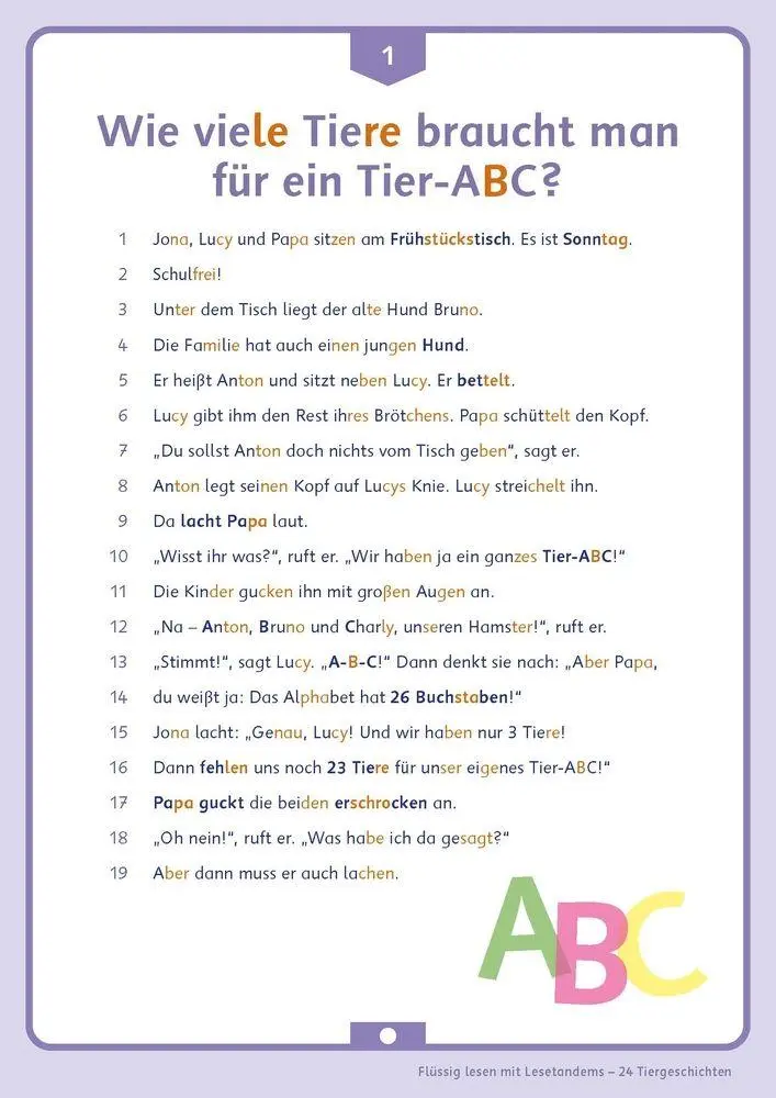 Bild: 9783834668332 | Flüssig lesen mit Lesetandems - 24 Tiergeschichten, Klasse 3/4 | 51 S.