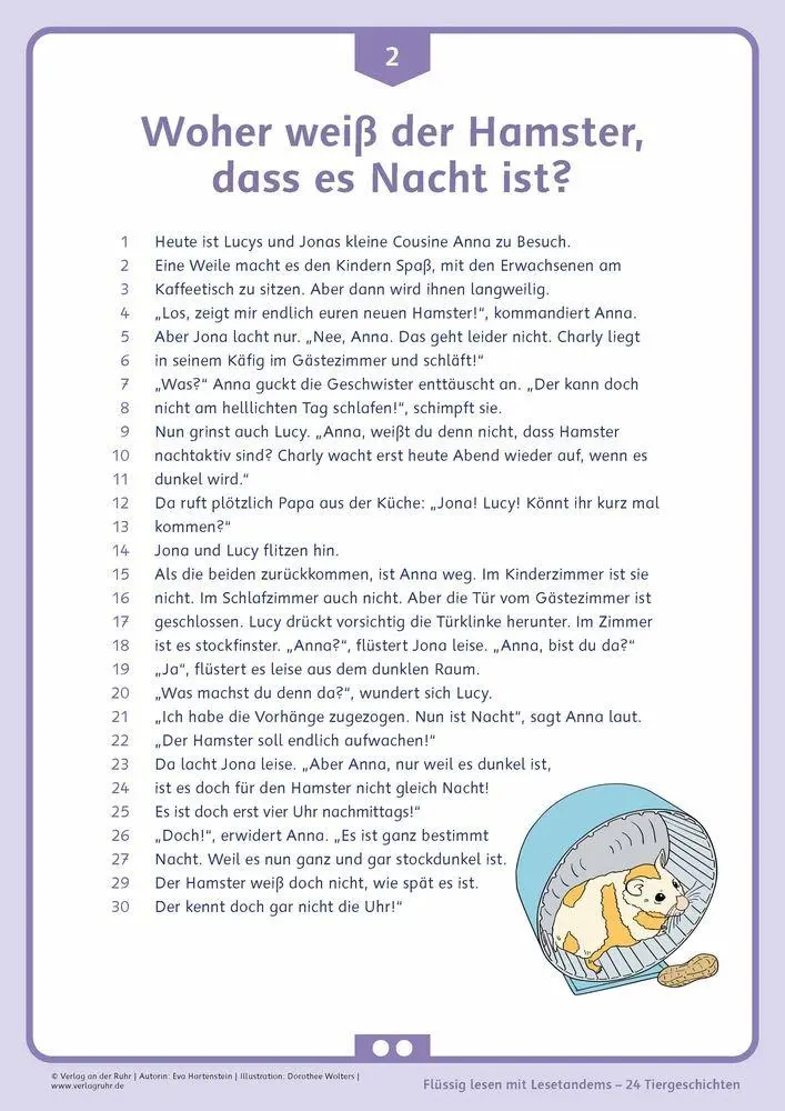 Bild: 9783834668332 | Flüssig lesen mit Lesetandems - 24 Tiergeschichten, Klasse 3/4 | 51 S.