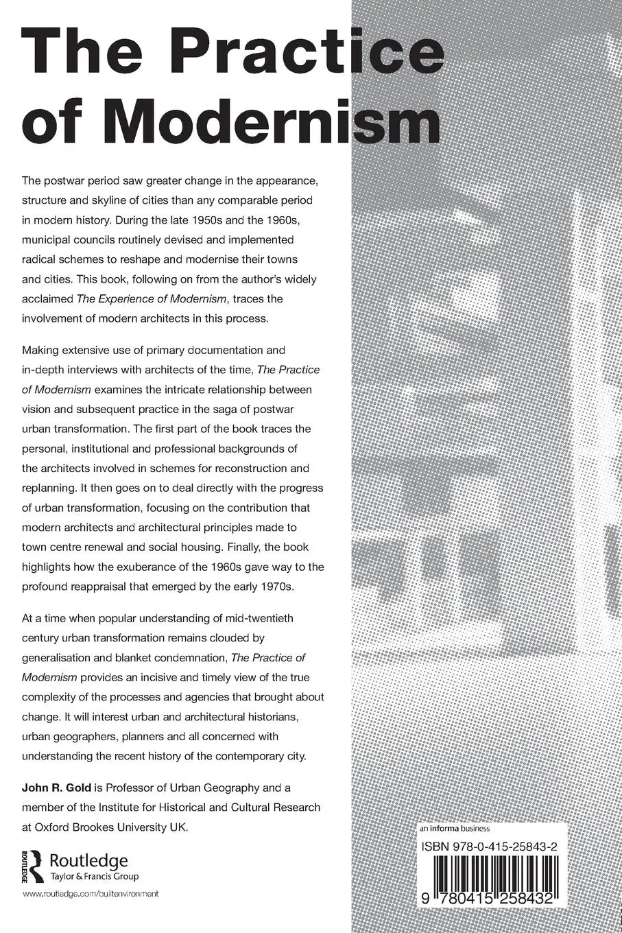 Rückseite: 9780415258432 | The Practice of Modernism | John R. Gold | Taschenbuch | Englisch