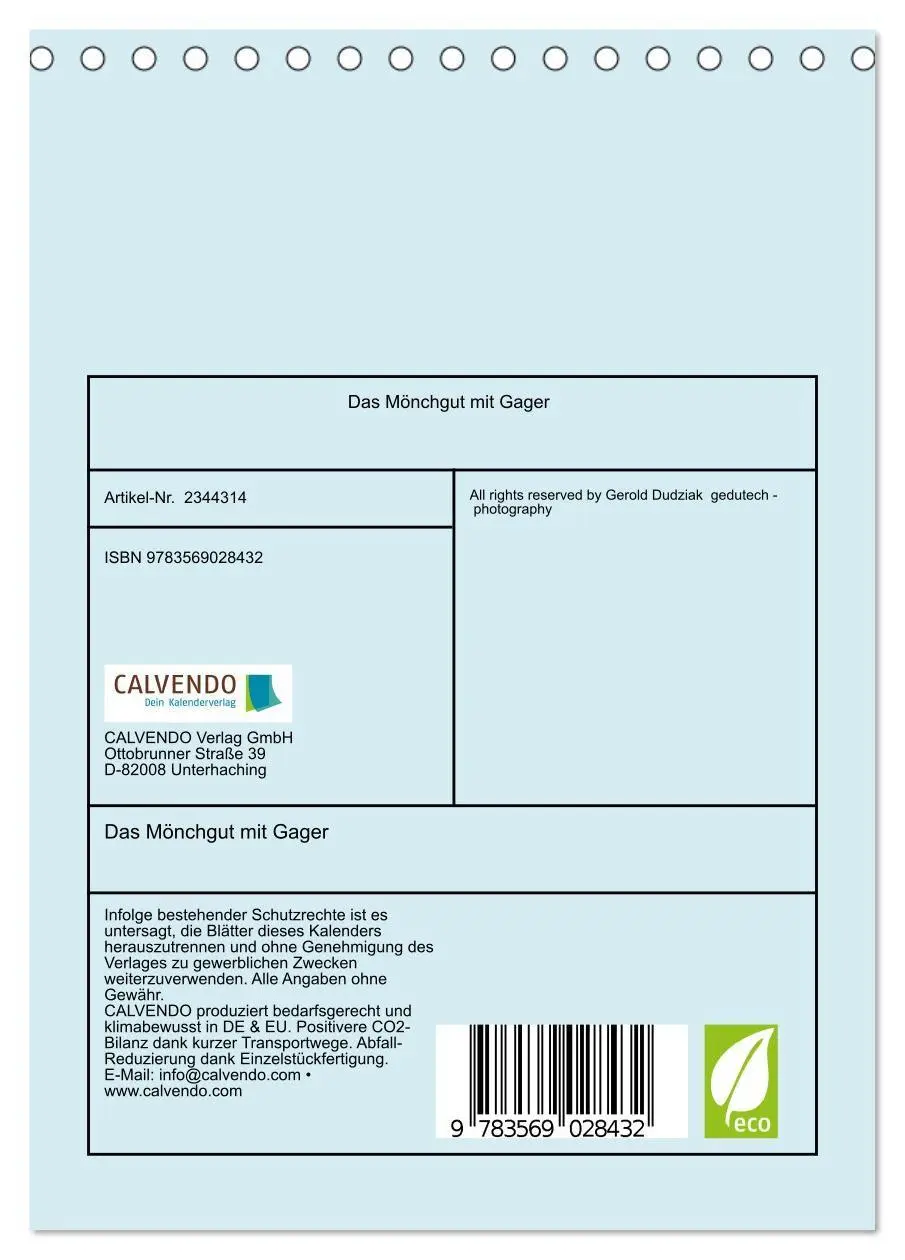 Bild: 9783569028432 | Das Mönchgut mit Gager (Tischkalender 2027 DIN A5 hoch), CALVENDO...