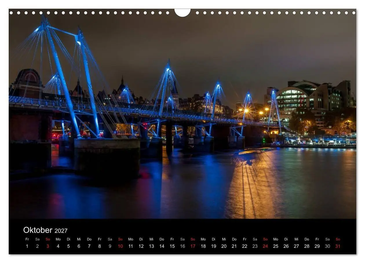 Bild: 9783569888432 | London - Nachts an der Themse (Wandkalender 2027 DIN A3 quer),...