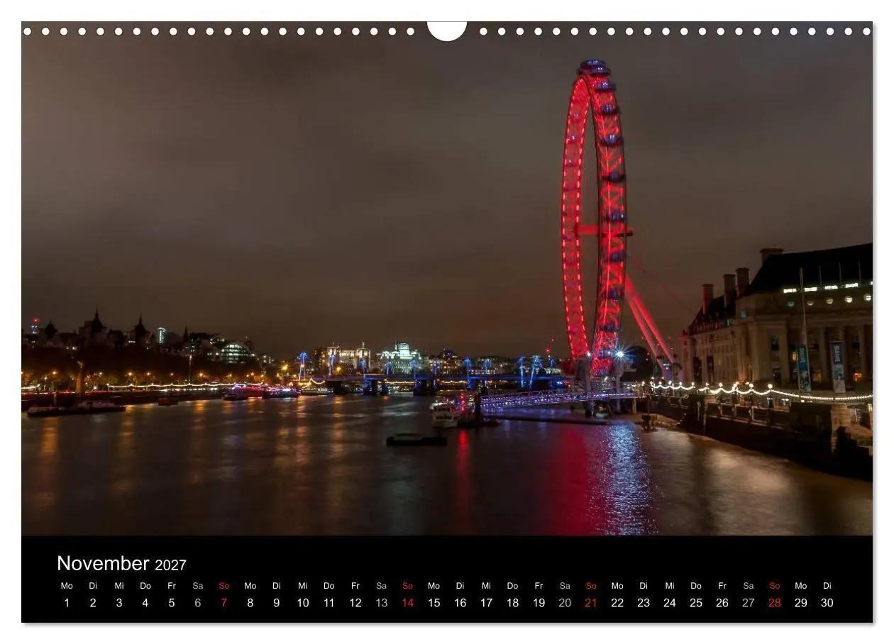 Bild: 9783569888432 | London - Nachts an der Themse (Wandkalender 2027 DIN A3 quer),...