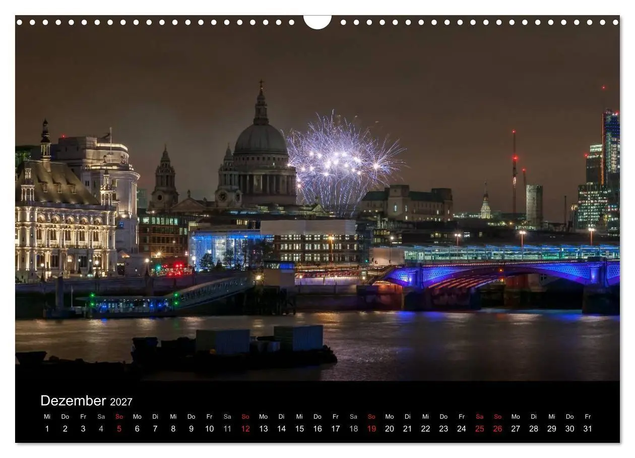 Bild: 9783569888432 | London - Nachts an der Themse (Wandkalender 2027 DIN A3 quer),...