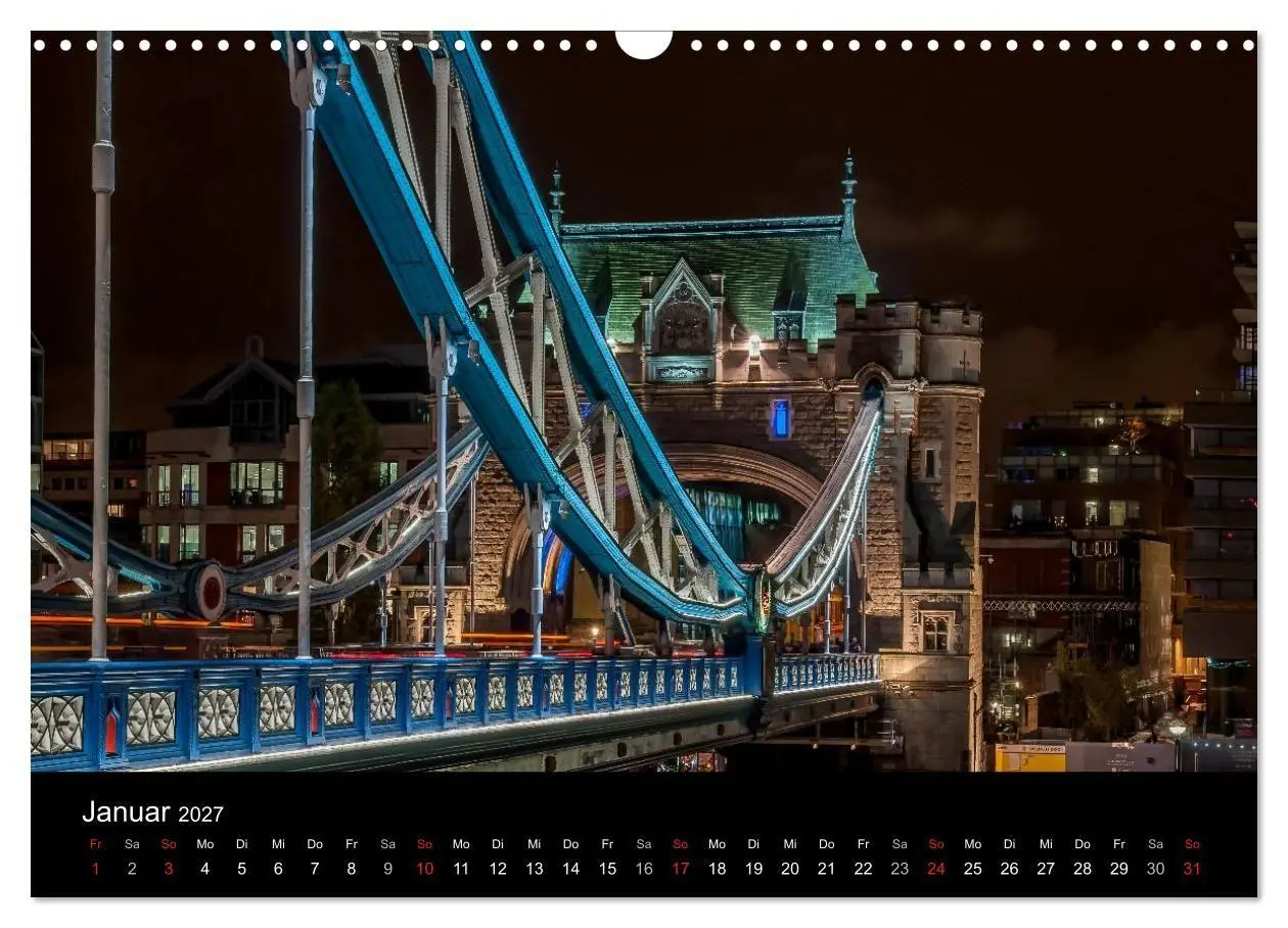 Bild: 9783569888432 | London - Nachts an der Themse (Wandkalender 2027 DIN A3 quer),...