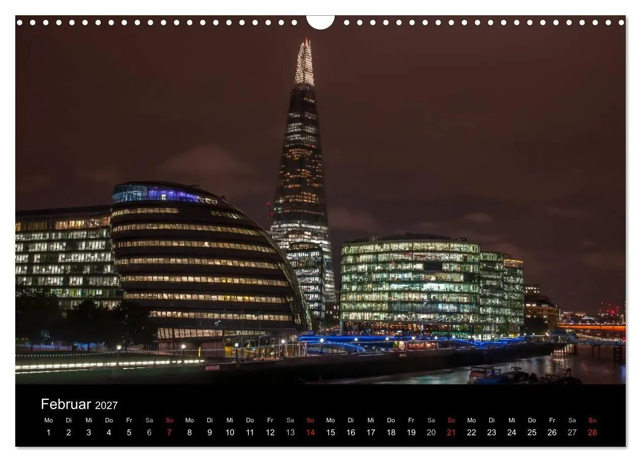 Bild: 9783569888432 | London - Nachts an der Themse (Wandkalender 2027 DIN A3 quer),...