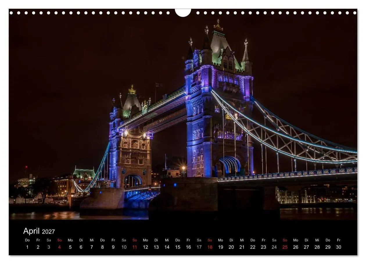 Bild: 9783569888432 | London - Nachts an der Themse (Wandkalender 2027 DIN A3 quer),...