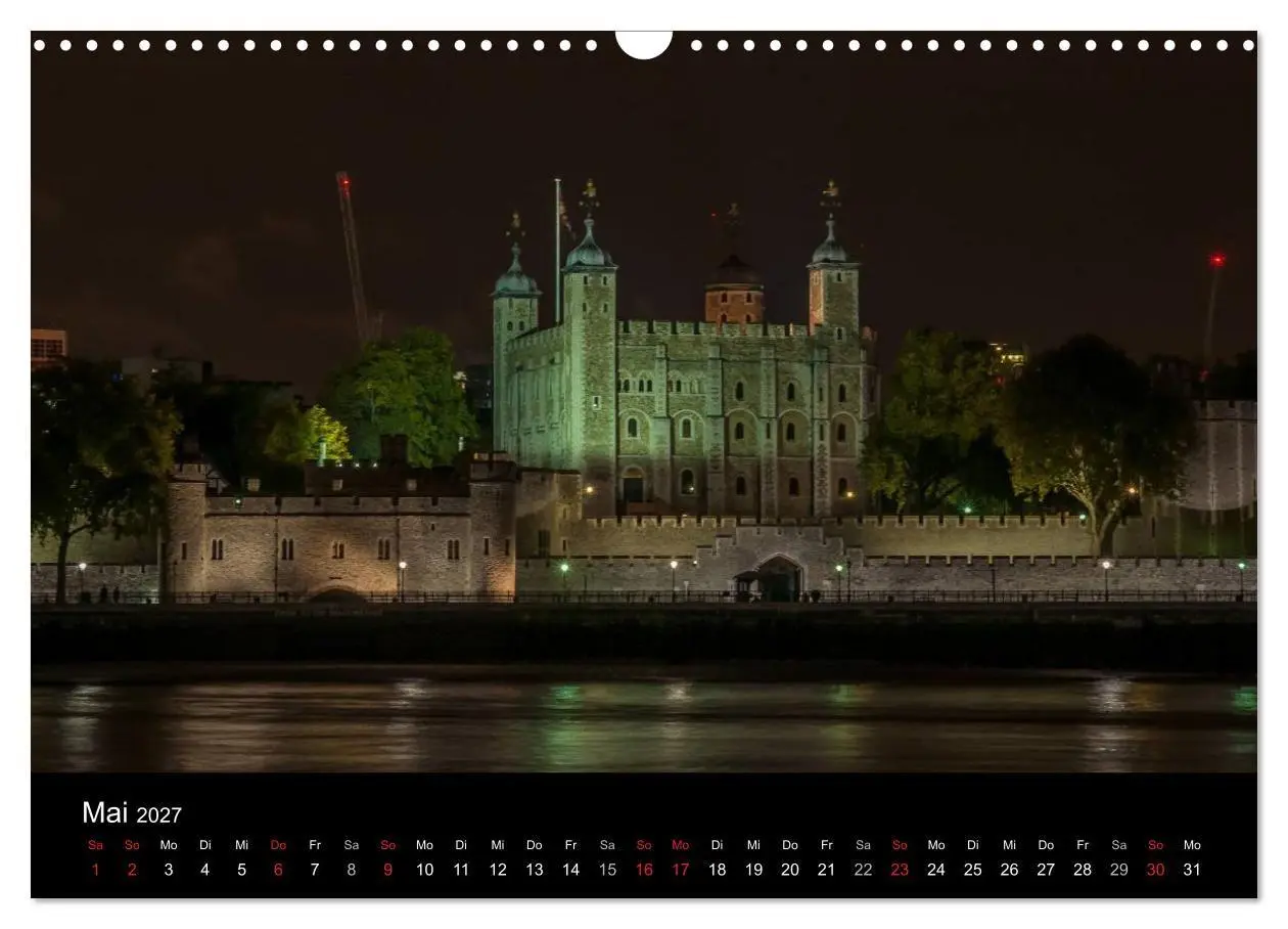 Bild: 9783569888432 | London - Nachts an der Themse (Wandkalender 2027 DIN A3 quer),...