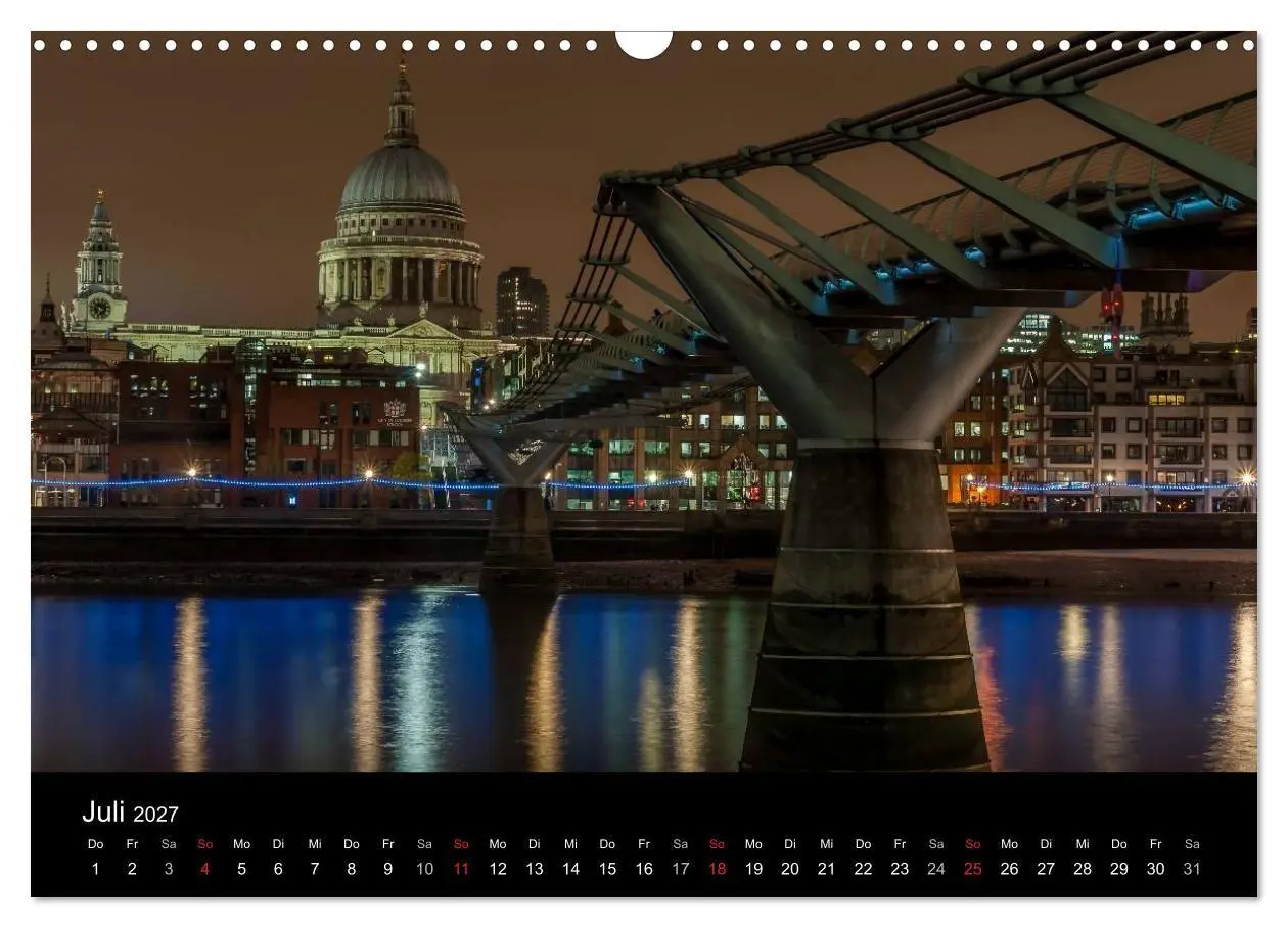 Bild: 9783569888432 | London - Nachts an der Themse (Wandkalender 2027 DIN A3 quer),...