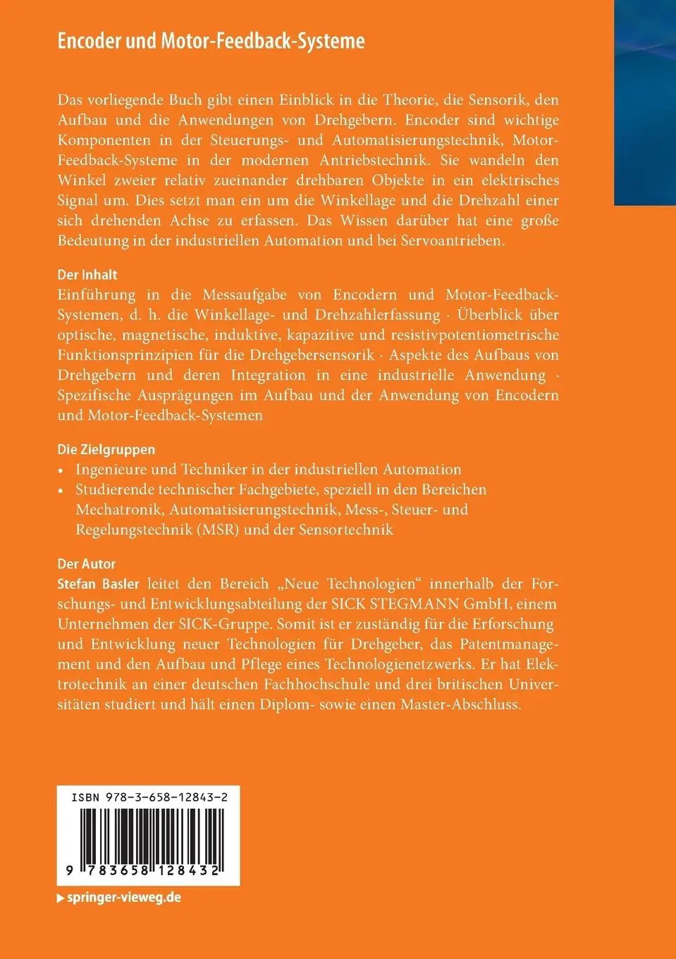 Rückseite: 9783658128432 | Encoder und Motor-Feedback-Systeme | Stefan Basler | Taschenbuch | ix