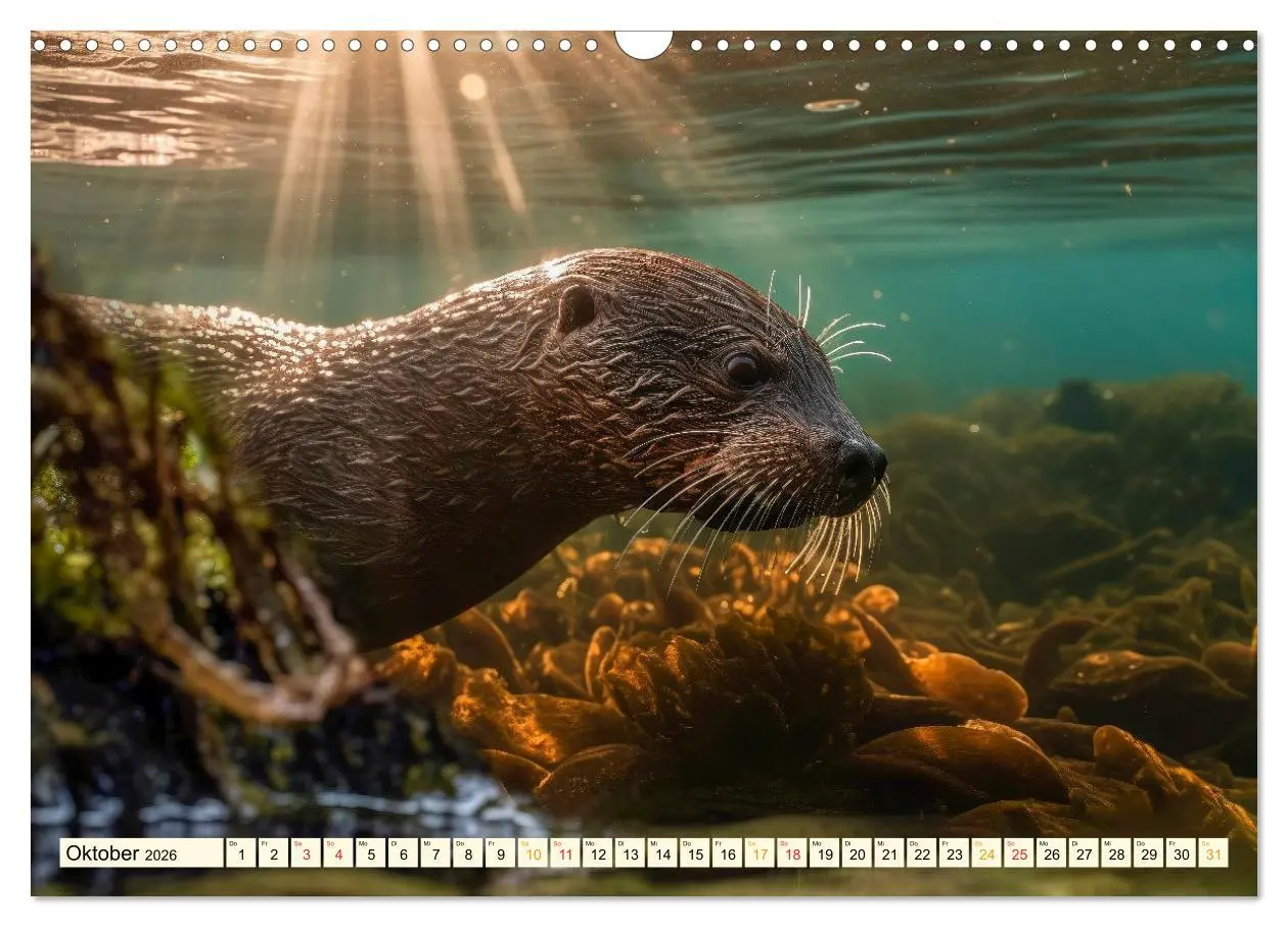 Bild: 9783457528532 | Fischotter - schlaue Jäger (Wandkalender 2026 DIN A3 quer),...