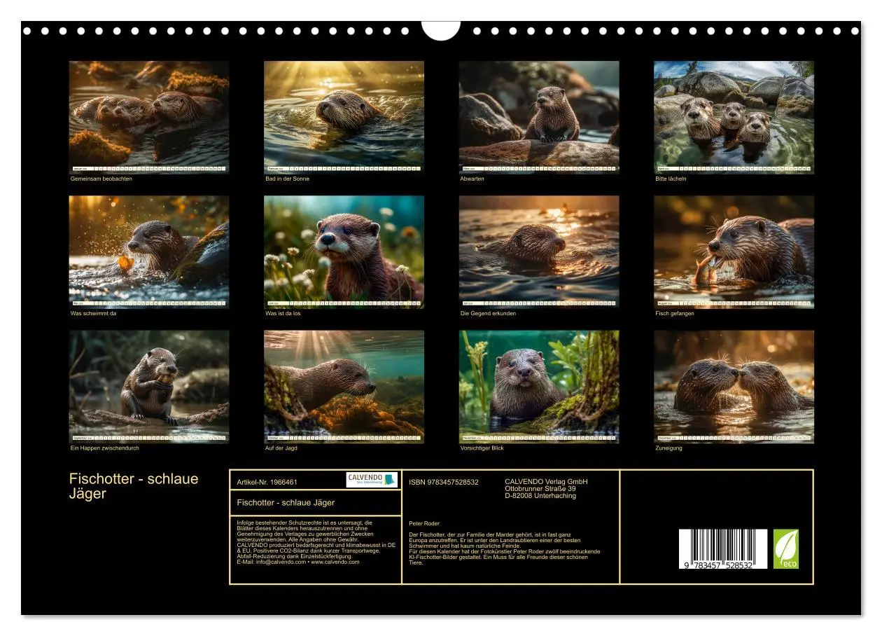 Bild: 9783457528532 | Fischotter - schlaue Jäger (Wandkalender 2026 DIN A3 quer),...