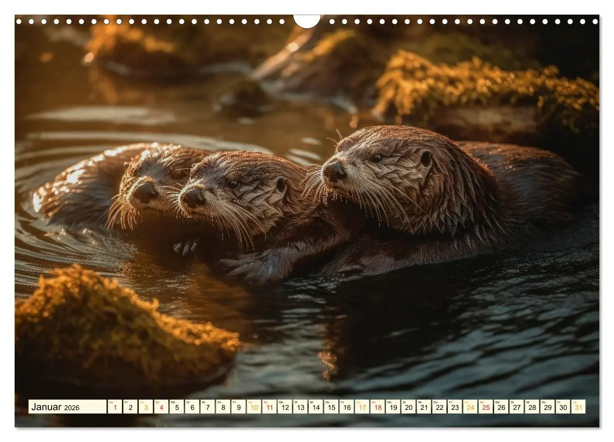Bild: 9783457528532 | Fischotter - schlaue Jäger (Wandkalender 2026 DIN A3 quer),...