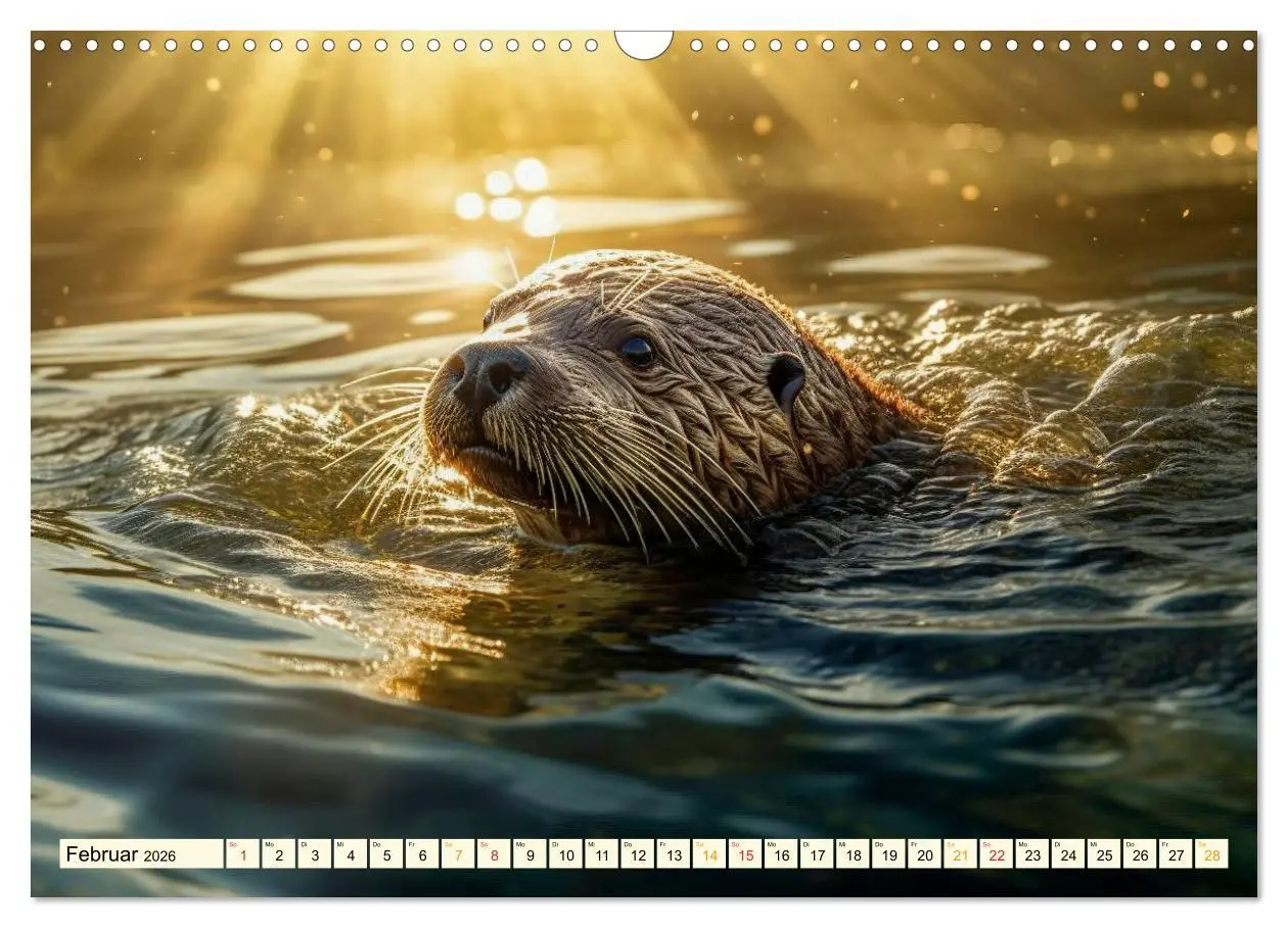 Bild: 9783457528532 | Fischotter - schlaue Jäger (Wandkalender 2026 DIN A3 quer),...