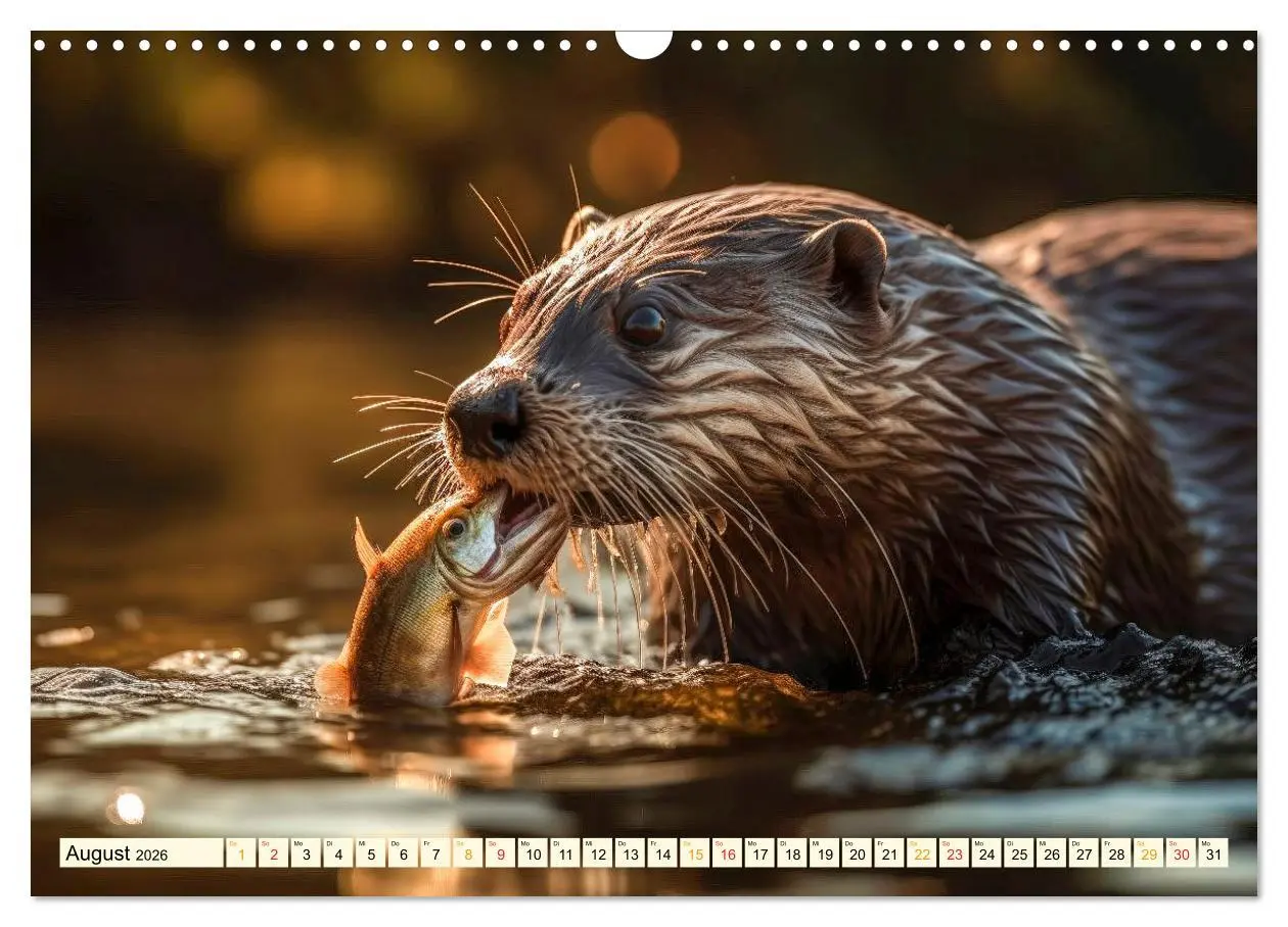 Bild: 9783457528532 | Fischotter - schlaue Jäger (Wandkalender 2026 DIN A3 quer),...