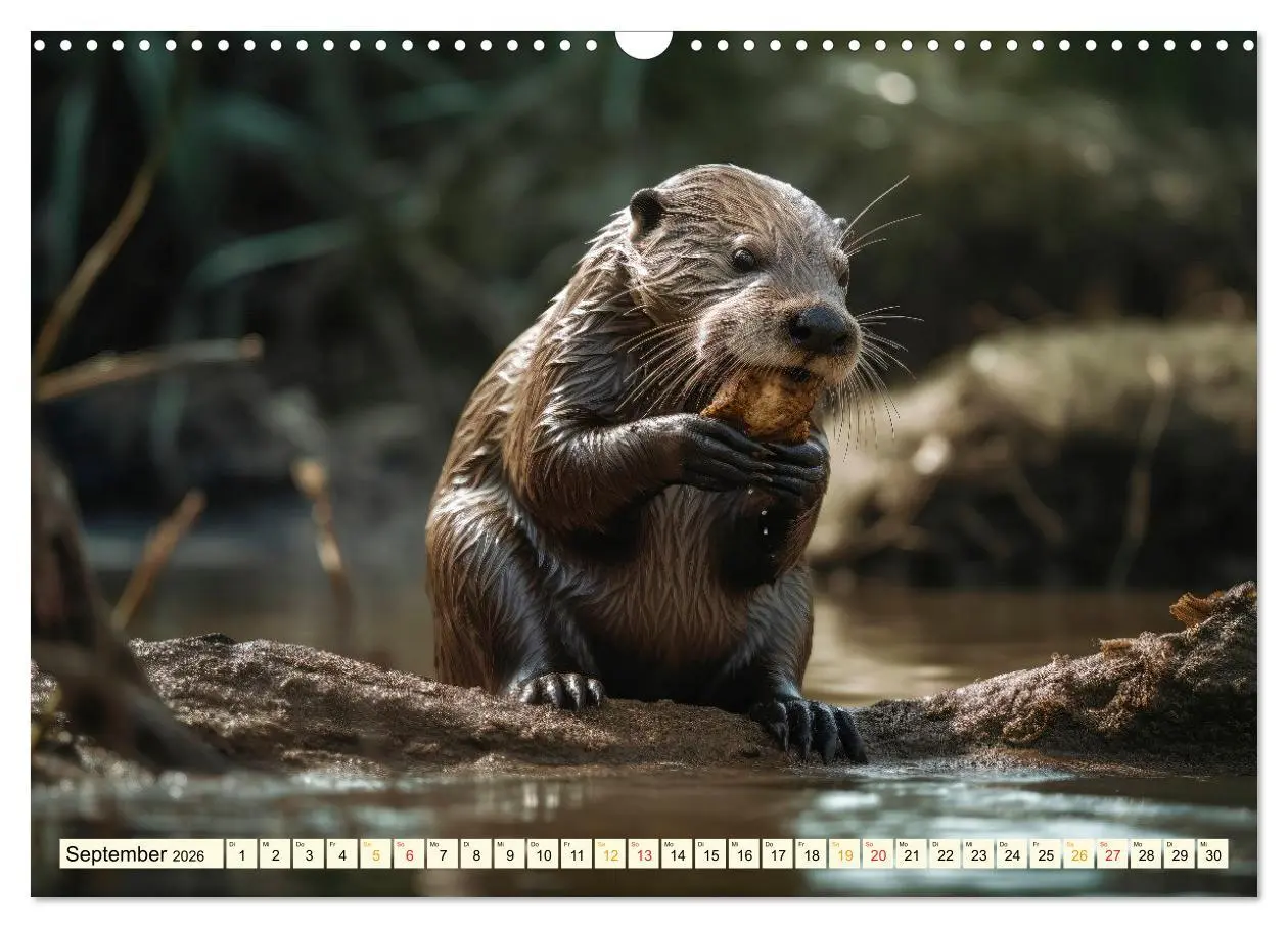 Bild: 9783457528532 | Fischotter - schlaue Jäger (Wandkalender 2026 DIN A3 quer),...