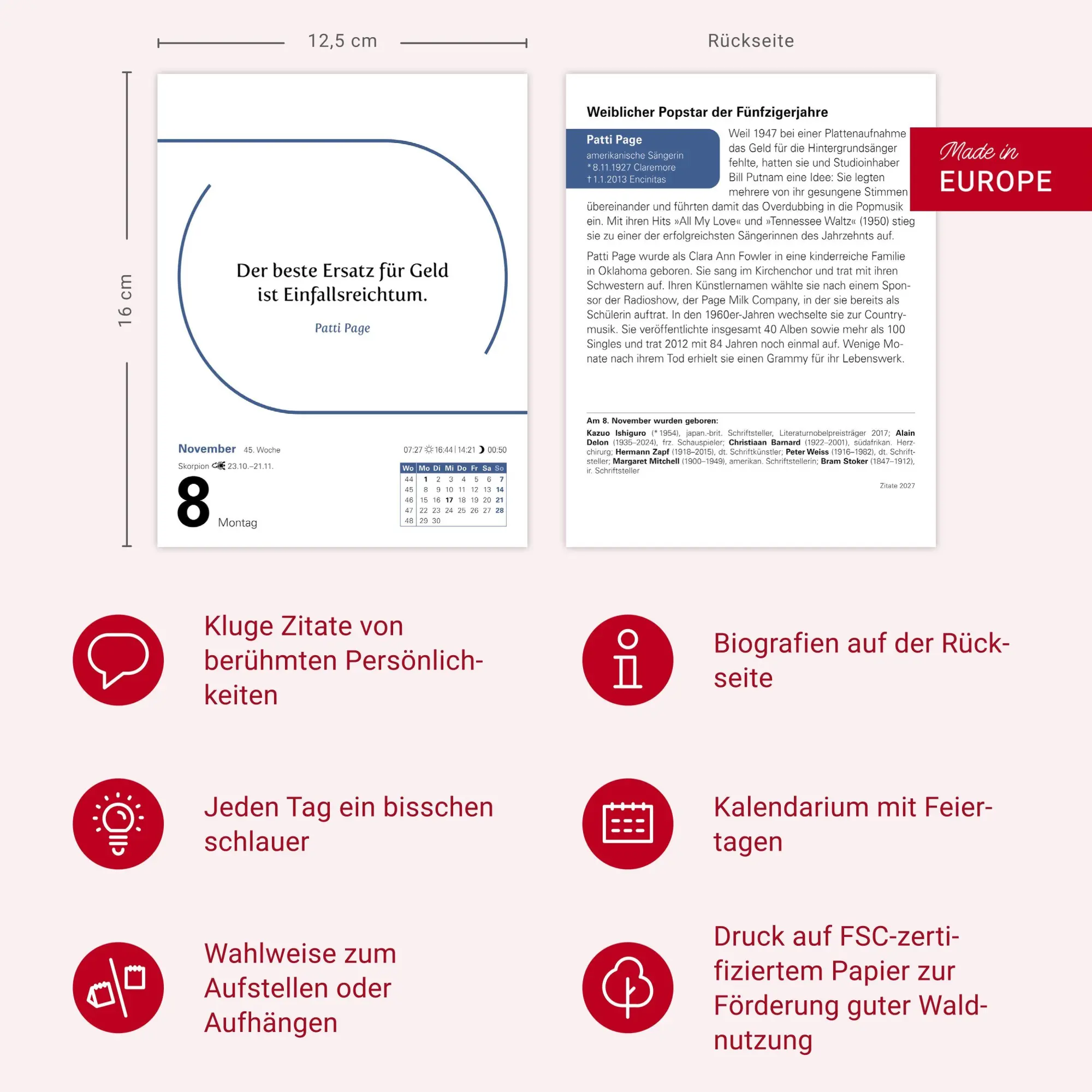 Bild: 9783840038532 | Zitate Tagesabreißkalender 2027 | Berthold Budde | Kalender | 648 S.