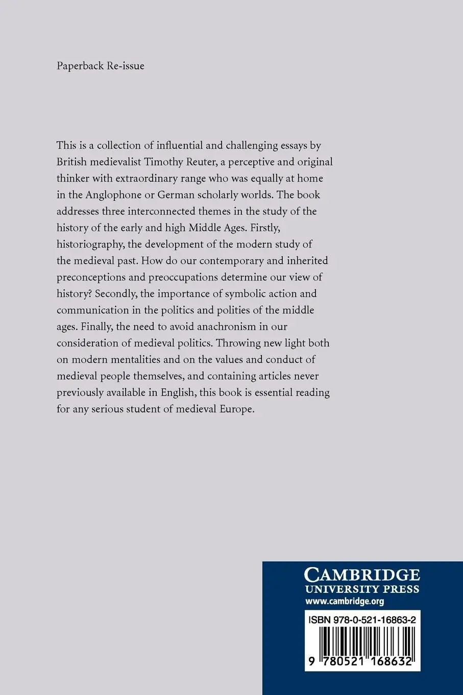 Rückseite: 9780521168632 | Medieval Polities and Modern Mentalities | Timothy Reuter | Buch