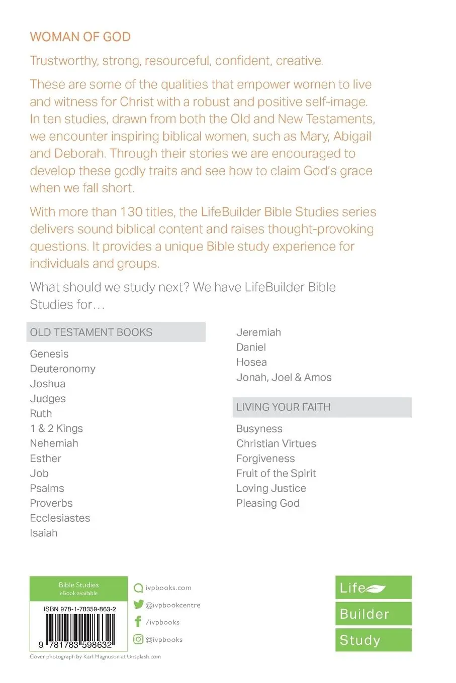 Rückseite: 9781783598632 | Woman of God (Lifebuilder Study Guides) | Cindy Bunch | Taschenbuch