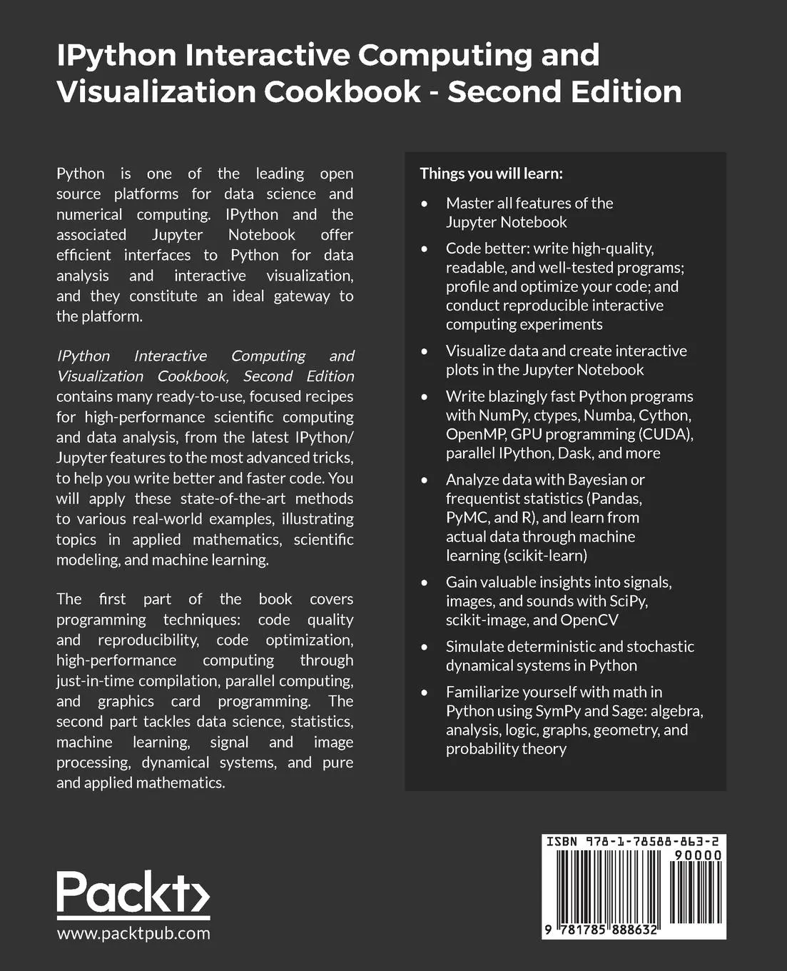 Rückseite: 9781785888632 | IPython Interactive Computing and Visualization Cookbook - Second...