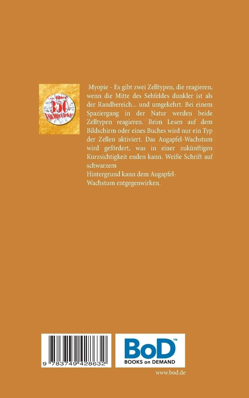 Rückseite: 9783749428632 | Vorbeugung gegen Myopie - Invertierte Lesetexte gegen Kurzsichtigkeit