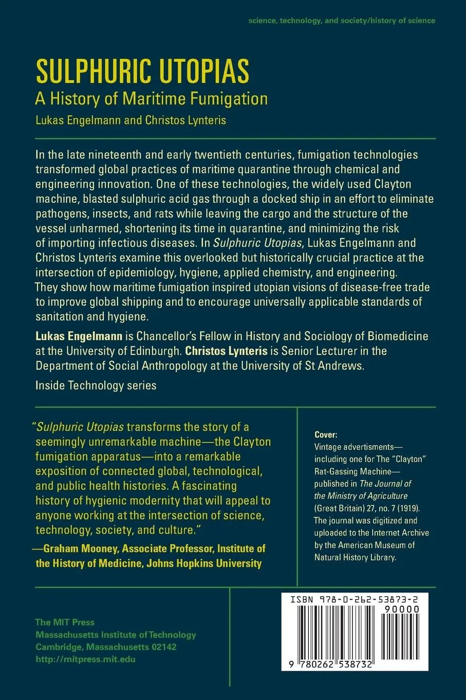 Rückseite: 9780262538732 | Sulphuric Utopias | A History of Maritime Fumigation | Taschenbuch