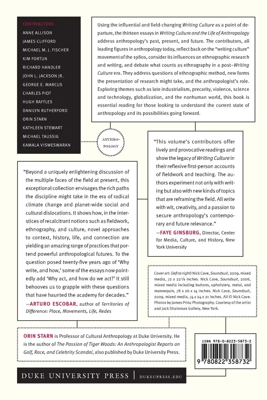 Rückseite: 9780822358732 | Writing Culture and the Life of Anthropology | Orin Starn | Buch