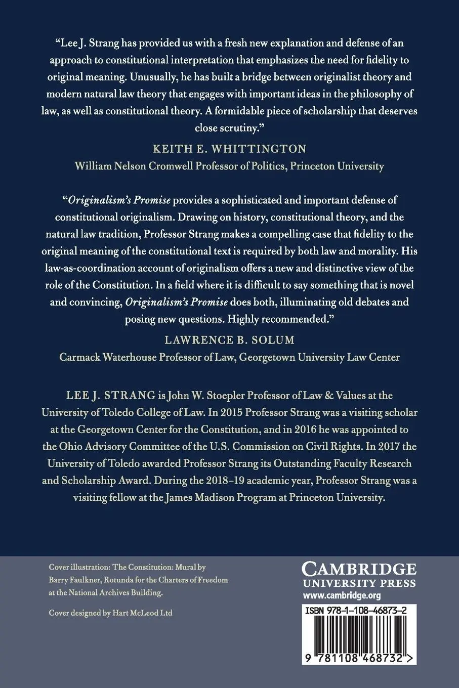 Rückseite: 9781108468732 | Originalism's Promise | Lee J. Strang | Taschenbuch | Englisch | 2019