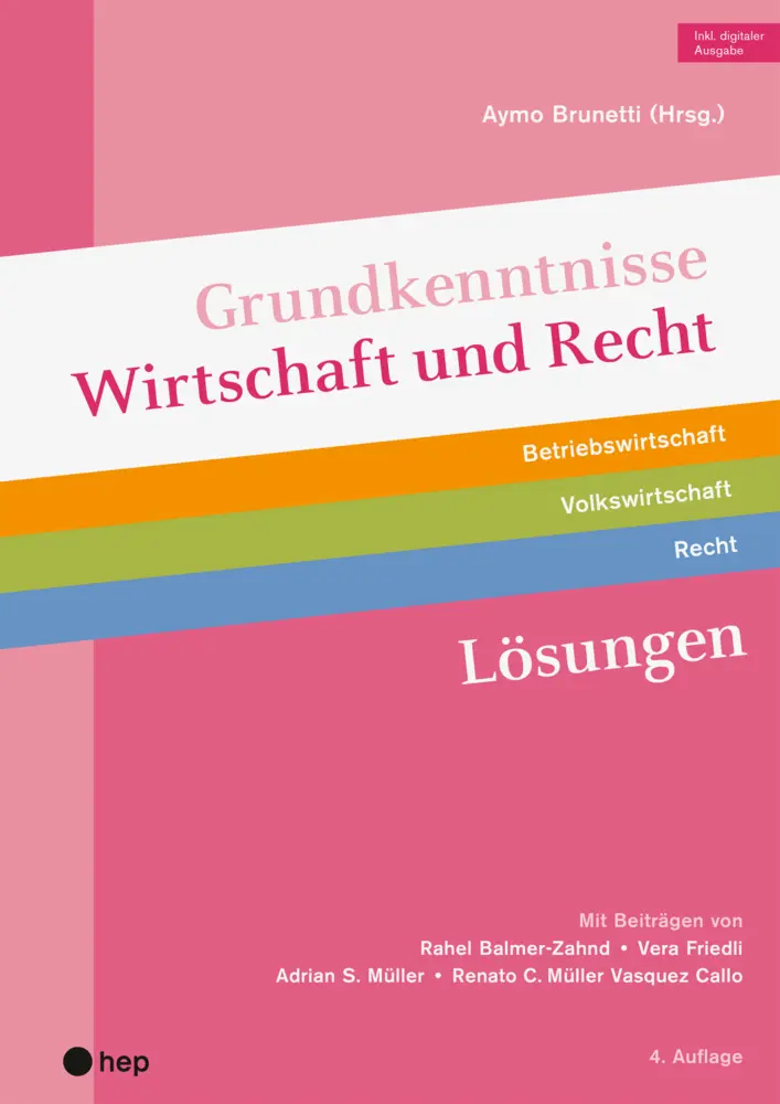 Cover: 9783035528732 | Grundkenntnisse Wirtschaft und Recht Lösungen (Print inkl....