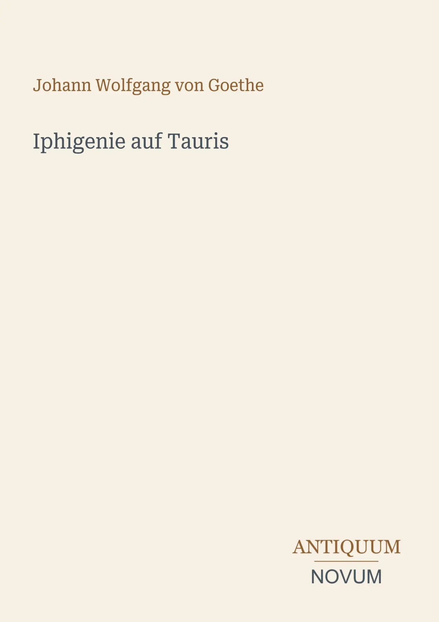 Cover: 9783387458732 | Iphigenie auf Tauris | Johann Wolfgang von Goethe | Taschenbuch | 2026