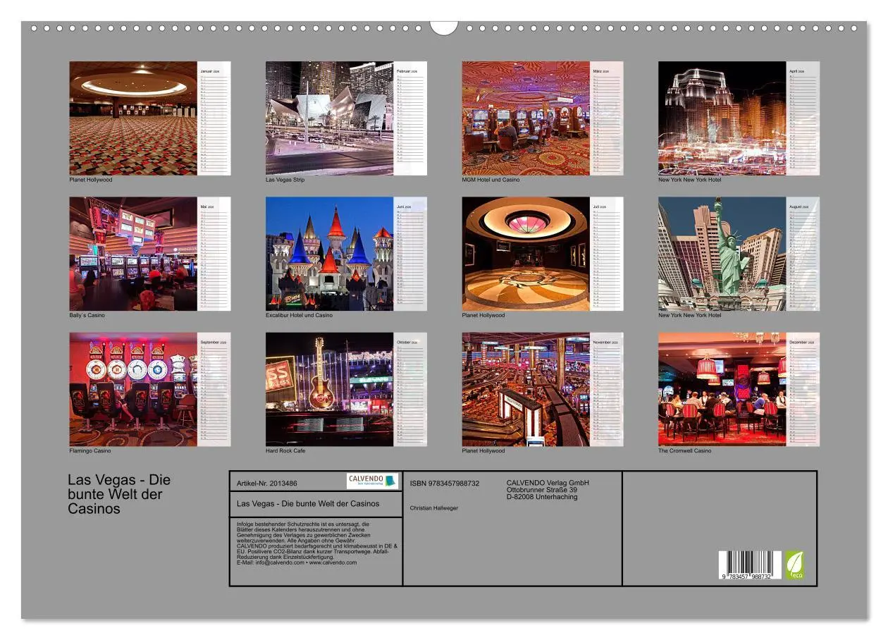 Bild: 9783457988732 | Las Vegas - Die bunte Welt der Casinos (Wandkalender 2026 DIN A2...