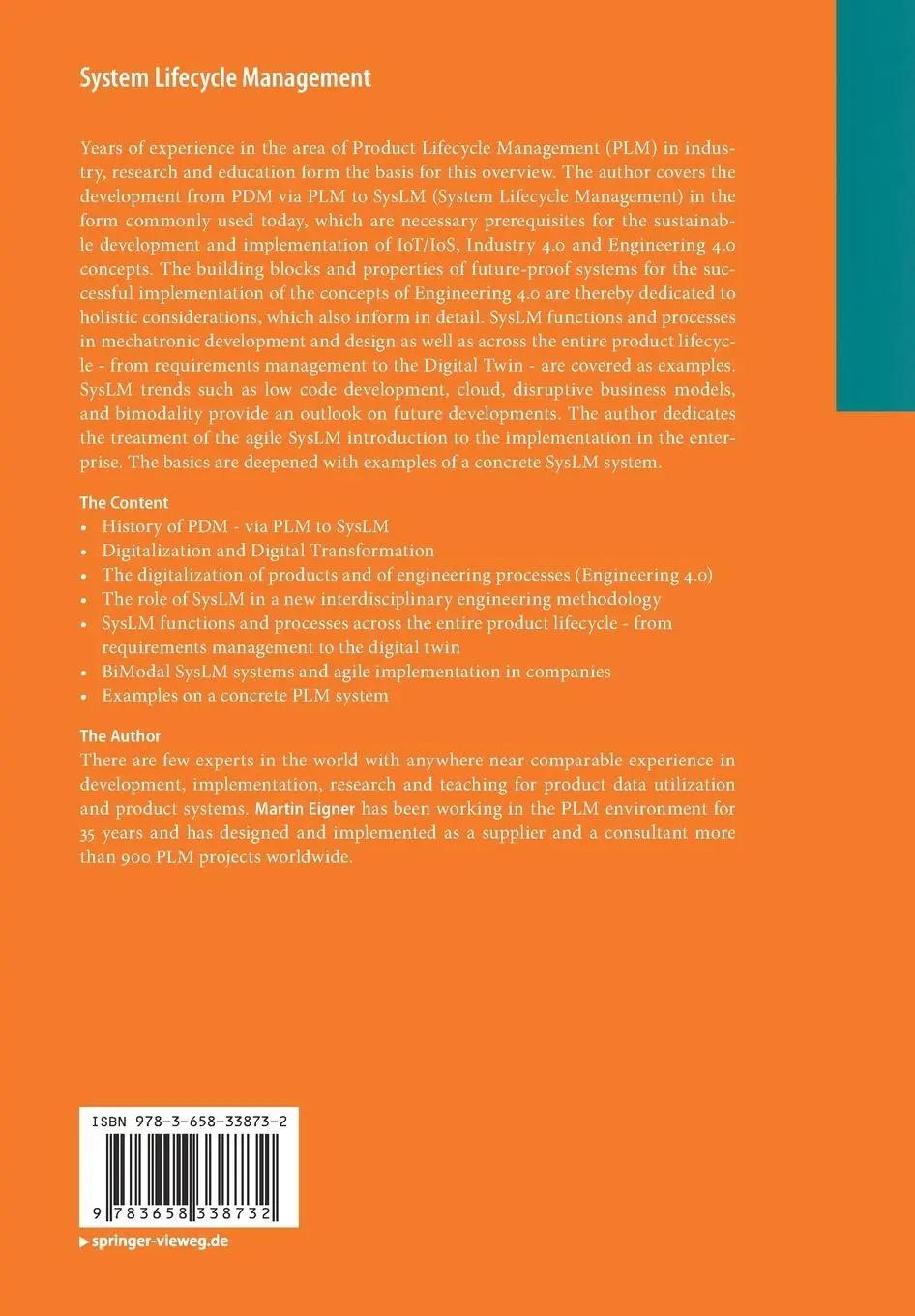 Rückseite: 9783658338732 | System Lifecycle Management | Martin Eigner | Taschenbuch | viii